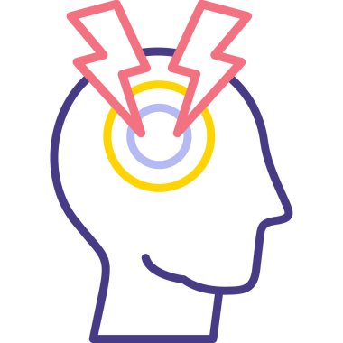 Beyin. Web simgesi basit illüstrasyon