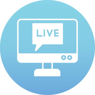 Moda biçimi izole edilmiş arkaplanda canlı yayın simgesi