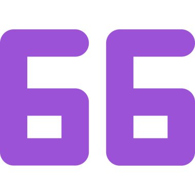 Altı mor sayının vektör illüstrasyonu