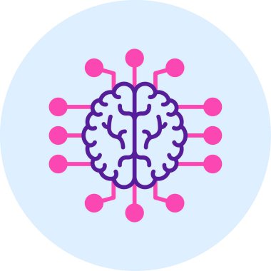 Beyin simgesi, illüstrasyon, beyaz arkaplan üzerindeki vektör