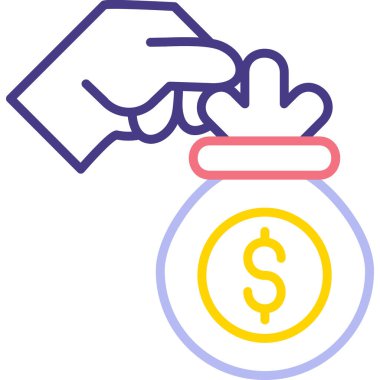 Dolar. Web simgesi basit illüstrasyon