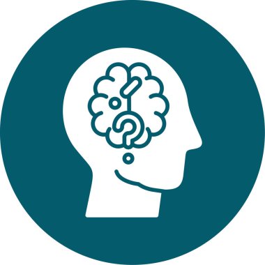 Beyin. Web simgesi basit illüstrasyon