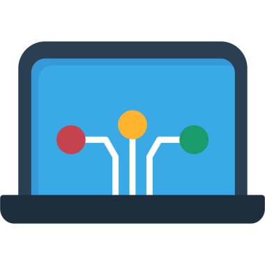 bilgisayar düz vektör simgesi