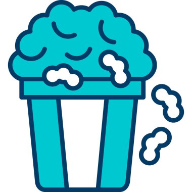 Cupcake kek ikonu doldurulmuş - taslak biçiminde