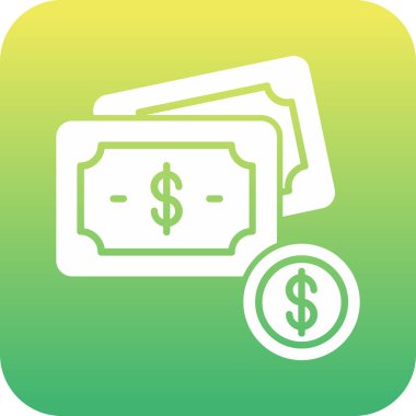 Dolar işareti vektör simgesi