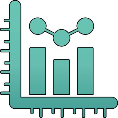 veri analiz simgesi. Web için veri analizi vektör simgelerinin özet çizimi
