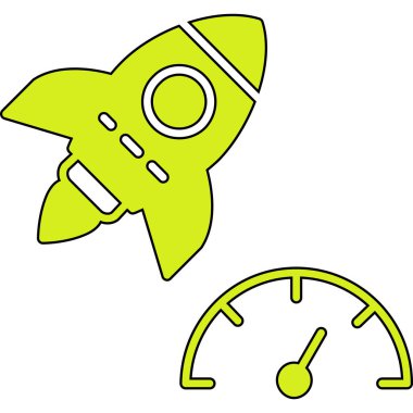 roket simgesi, vektör illüstrasyonu