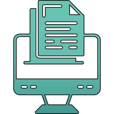 Belgeler ve dizin vektör illüstrasyonlu bilgisayar