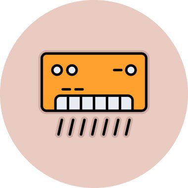 Bir kredi kartının karikatür simgesinin vektör çizimi