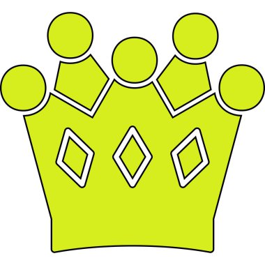 Taç ikonu. Web için taç vektör simgelerinin özet çizimi