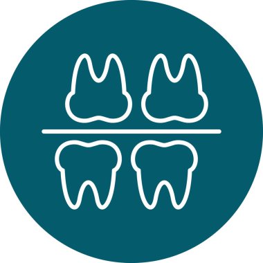 Diş vektör simgesi. Düzenlenebilir felç taslağı. doğrusal sembol