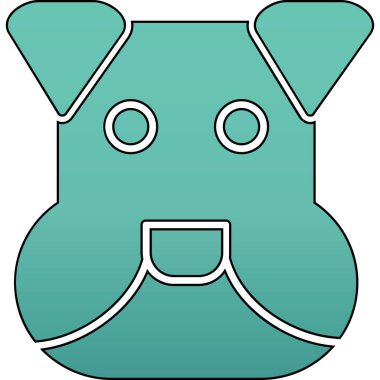 şirin köpek simgesi, basit vektör çizimi