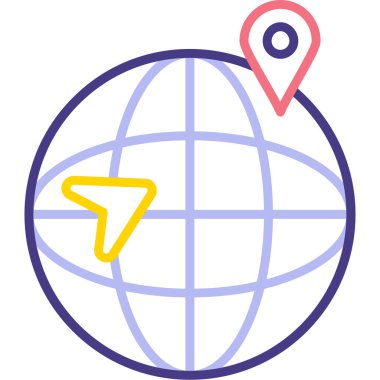 küresel konum. Basit illüstrasyon