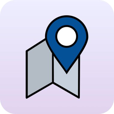 harita simgesinin vektör illüstrasyonu