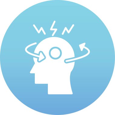 Beyaz arka planda izole edilmiş düz bir beyin simgesi. İnsan ve tıbbi semboller vektör çizimi. hisse vektör illüstrasyonu