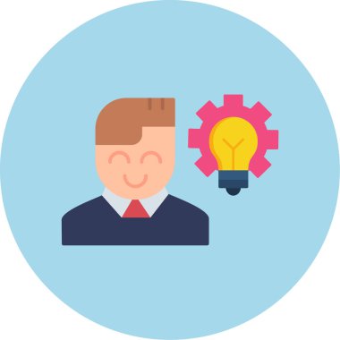 ampul fikir simgesi, vektör illüstrasyon