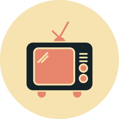 Retro televizyon ikonu. Basit resimleme