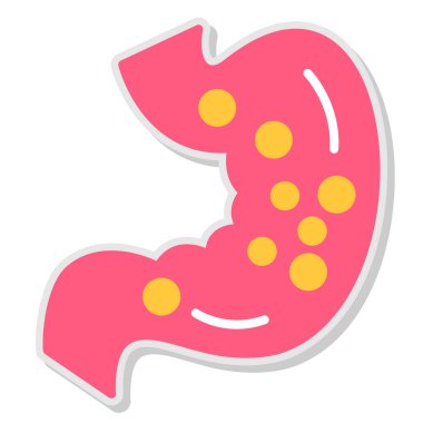 İnsan vücuduyla karikatür midesinin vektör çizimi