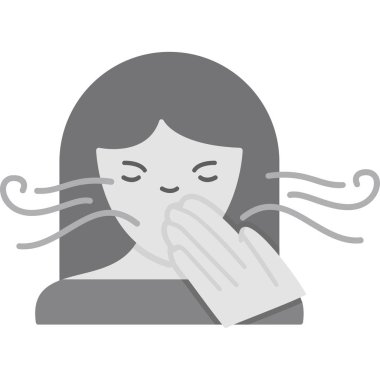 Düz renk tasarımlı hasta kız ikonu. vektör illüstrasyonu