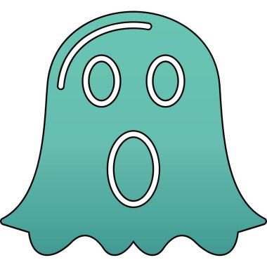 Hayalet simgesi, vektör illüstrasyonu beyaz arkaplanda izole edildi
