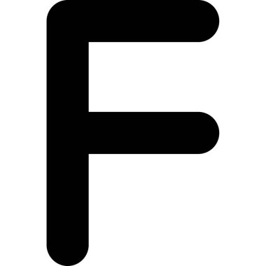 f harfi, alfabe, vektör illüstrasyonu