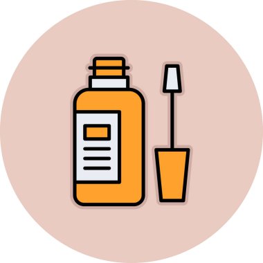 şişe ve cam simge, vektör illüstrasyonu