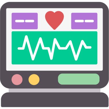 Kardiyogram. Web simgesi basit illüstrasyon