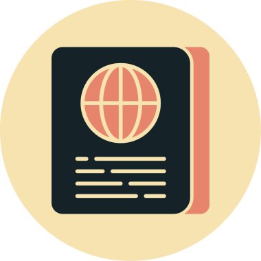 Pasaport. Web simgesi basit illüstrasyon