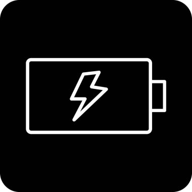 Batarya simgesini özet biçimi izole edilmiş vektör illüstrasyonunda yükle