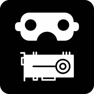 Gaz maskesi simgesinin vektör illüstrasyonu