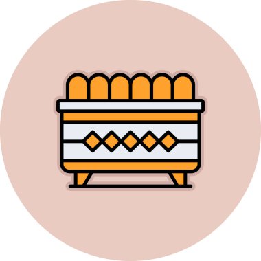 Modern b 'nin vektör çizimi bir ızgaranın simgesinden yoksun