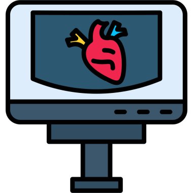 Monitör. Web simgesi basit illüstrasyon