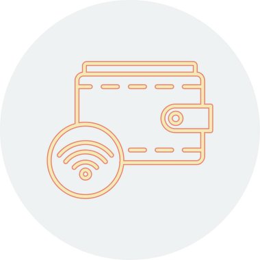 m-cüzdan simge vektör çizim