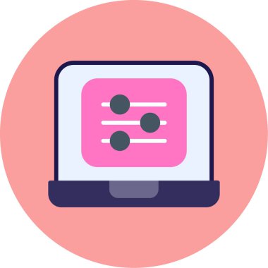 Bilgisayar. Web simgesi basit illüstrasyon