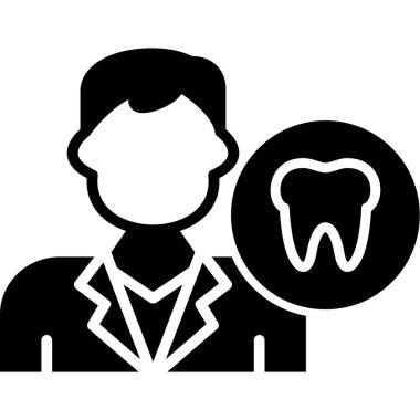 dişçi ikonu. Web için basit bir dişçi vektör simgesi çizimi