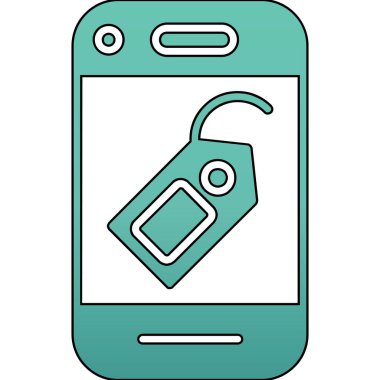 Cep telefonunun sembolü olan akıllı telefon. mavi dış hat vektörü.