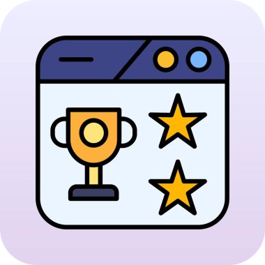 Yıldız simgesi ile rozet, basit vektör illüstrasyonu