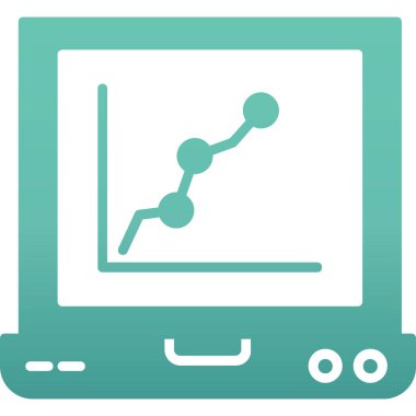 grafik simgesi, vektör illüstrasyonlu bilgisayar monitörü