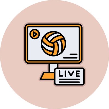 canlı futbol vektörü renk simgesi