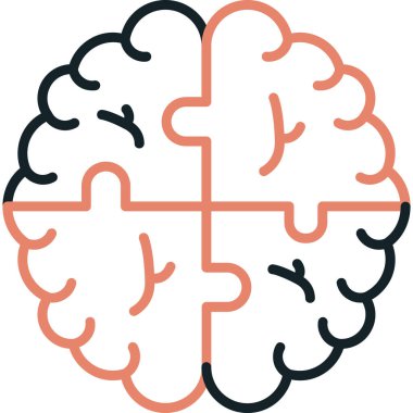 beyin ikonu vektör illüstrasyonu