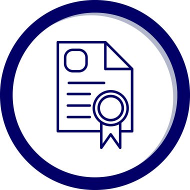 Sertifika. Web simgesi basit illüstrasyon