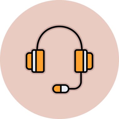 vektör kulaklık simgesi, basit vektör illüstrasyonu