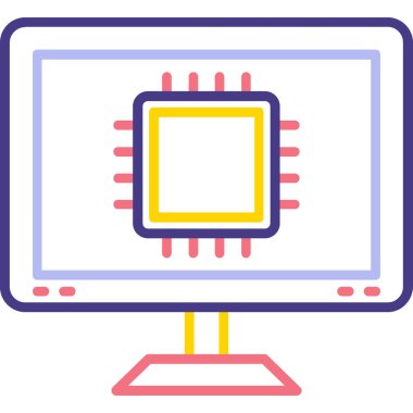 Bilgisayar. Web simgesi basit illüstrasyon