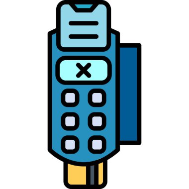 Elektronik ödeme ikonu. özet ödeme vektör rengi düz izole