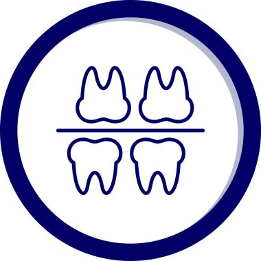 Moda tarzında izole edilmiş diş simgesi