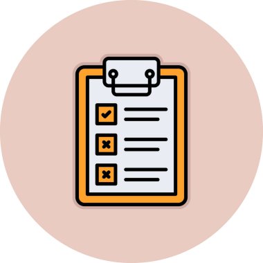 Kontrol listesi simgesi vektör illüstrasyonu