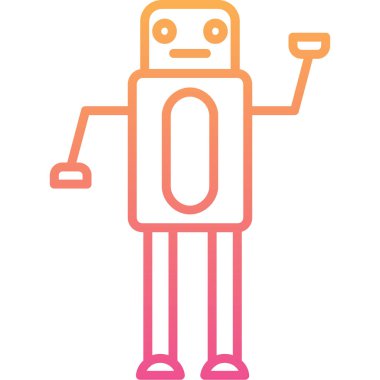 robot. Web simgesi basit illüstrasyon