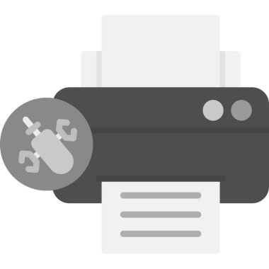 yazıcı düz simgesi, vektör illüstrasyonu