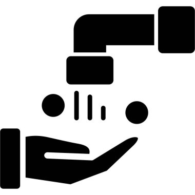 Taslak biçiminde el temizleme simgesi