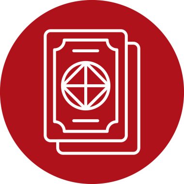 eşsiz kitap ve pusula vektör çizgisi simgesi